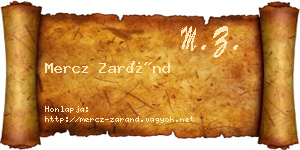 Mercz Zaránd névjegykártya